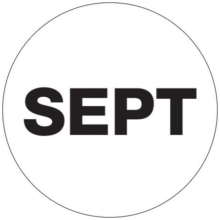 Bsc Preferred 1'' Circle - ''SEPT'' White Months of the Year Labels BUY00016087
